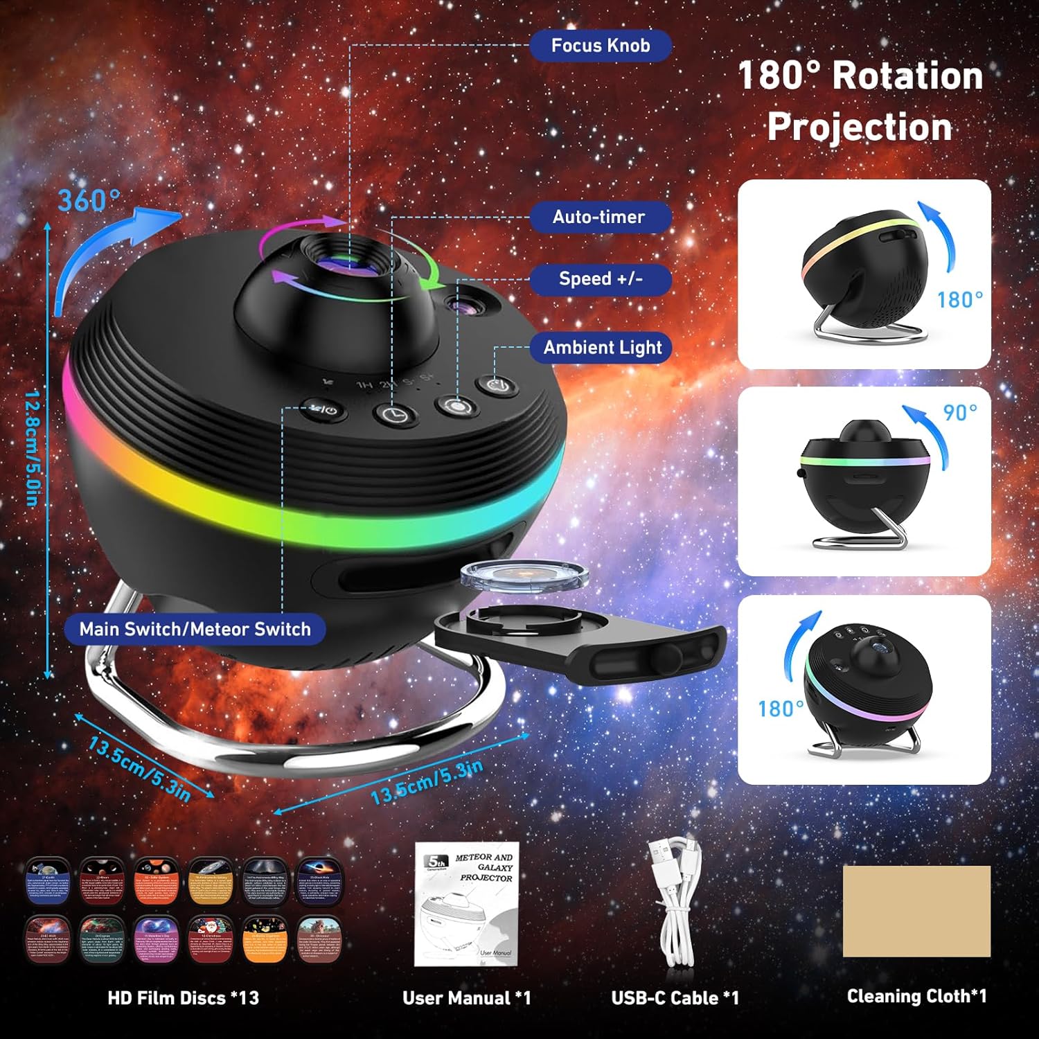 4K Galaxy Projection Lamp, 13  - Home Cinema Galaxy 评论和价格