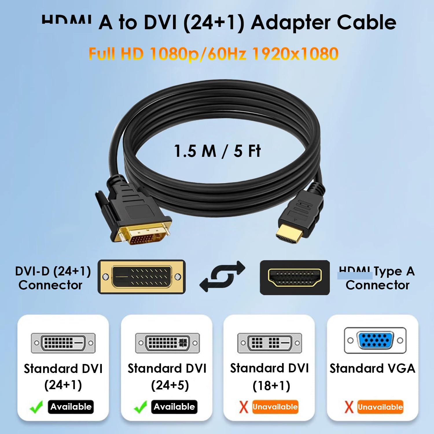For HDMI to DVI Adapter Cable  - Home Cinema Projector 评论和价格