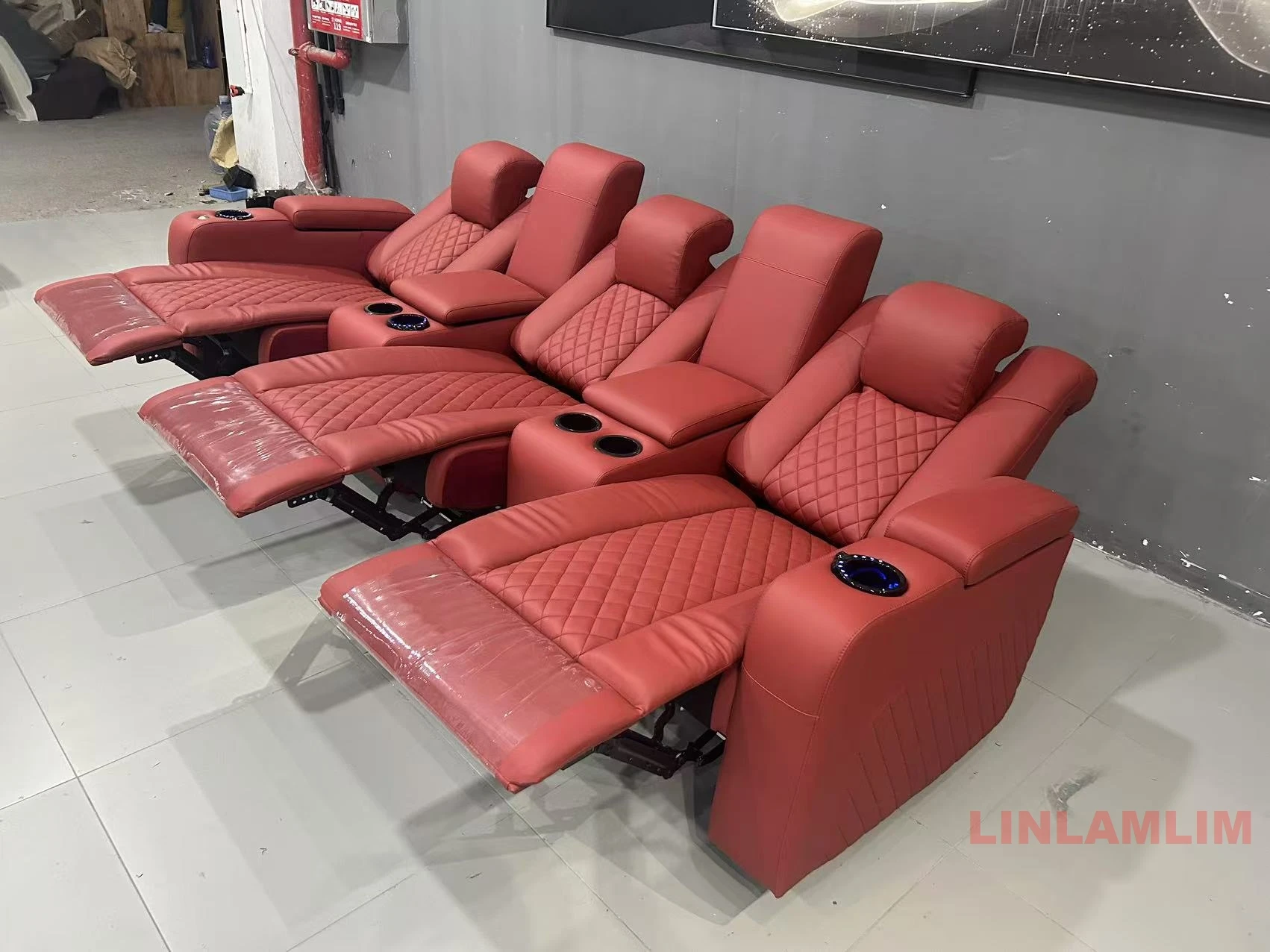 Linlamlim Luxury 3-Seat Reclin - Home Cinema Recliners 评论和价格