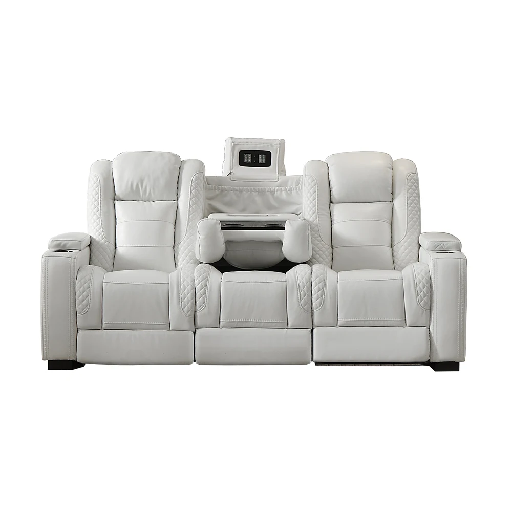 Luxury Power Recliner White Le - Home Cinema Recliners 评论和价格