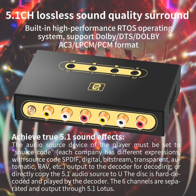 DA720 5.1CH Audio Decoder Blue - Surround Sound Decoder 评论和价格